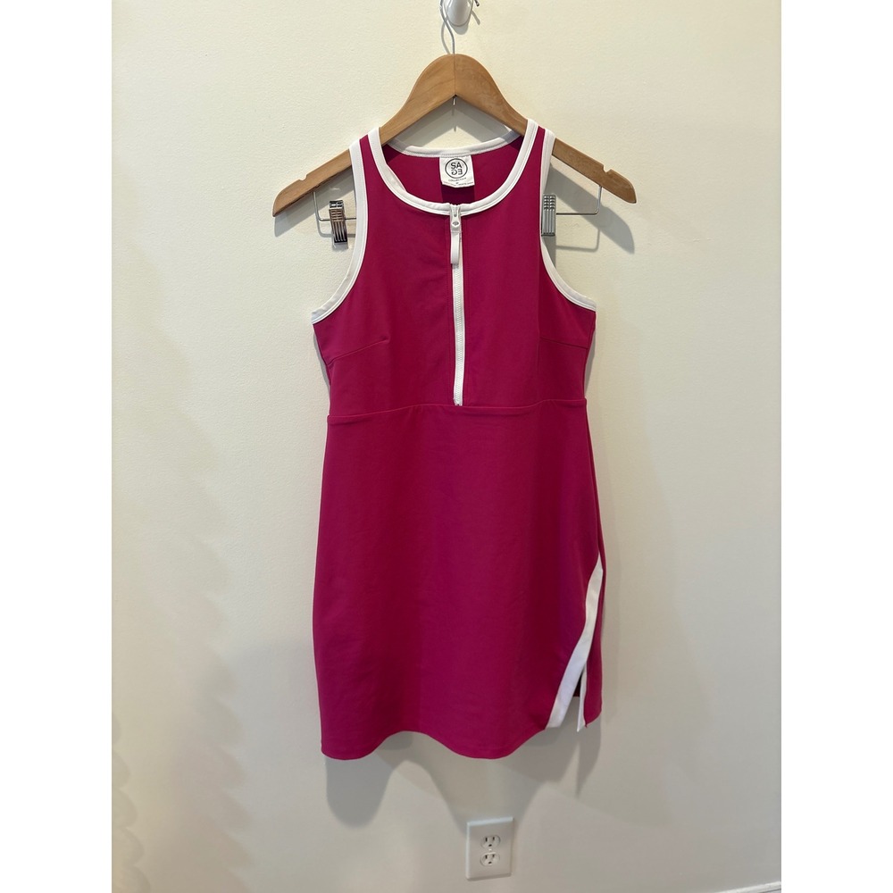 Sage Collective‎ Pink Tennis Dress Athletic Racerback Zip Front Size M